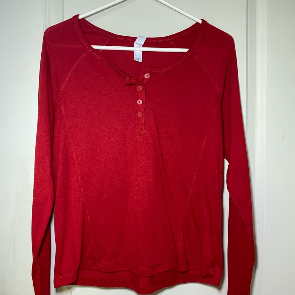 Stars Above Red Button Long Sleeve Shirt